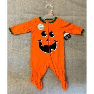 Celebrate One Piece Childrens 0 - 3 months Orange Jack-o-lantern Inverted Zipper
